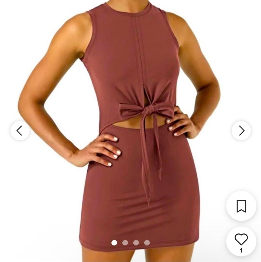 HALARA Rust Tie-Front Sport Dress